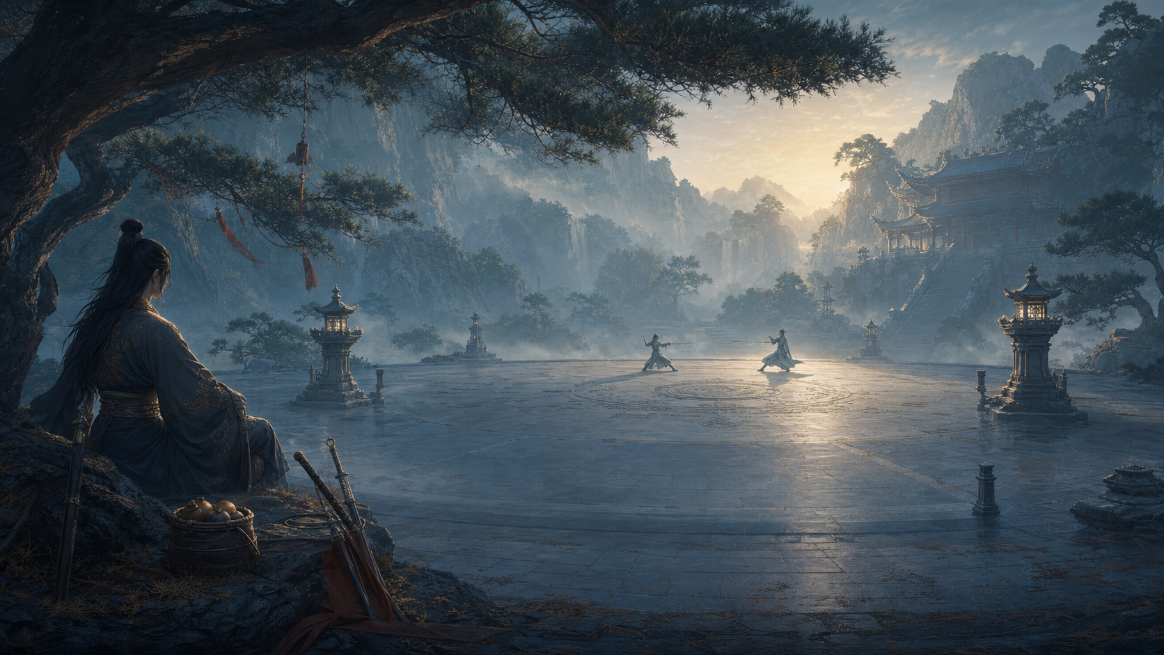 护法练武庭院
